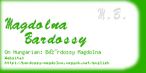 magdolna bardossy business card